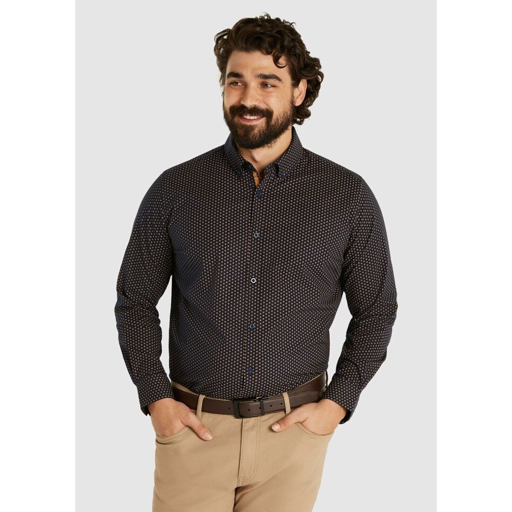 Johnny‎ Bigg Shirt Mens 3XL Blue Flower Button Up Long Sleeve NEW